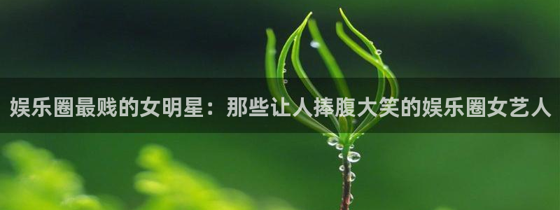 壹号app下载官网娱乐：娱乐圈最贱的女明星：那些让人捧腹大笑的娱乐圈女艺人